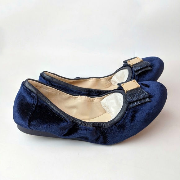 Cole Haan Tali Bow Blue Velvet Ballet Flats 8.5 - Picture 7 of 8